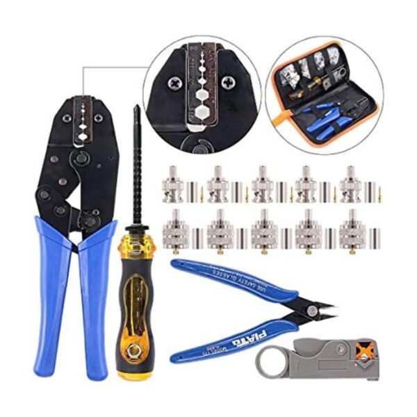 Swpeet Kit de herramientas de cable coaxial profesional