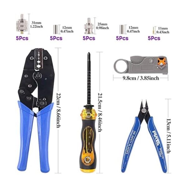 Swpeet Kit de herramientas de cable coaxial profesional