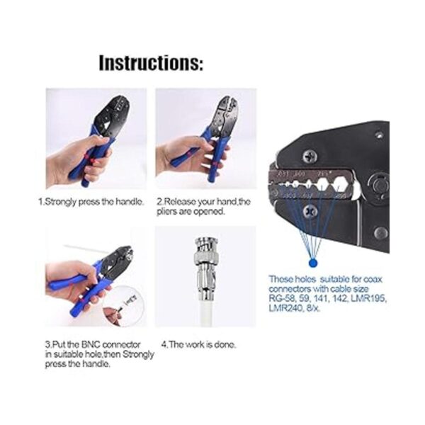 Glarks Juego de herramientas de cable coaxial herramienta
