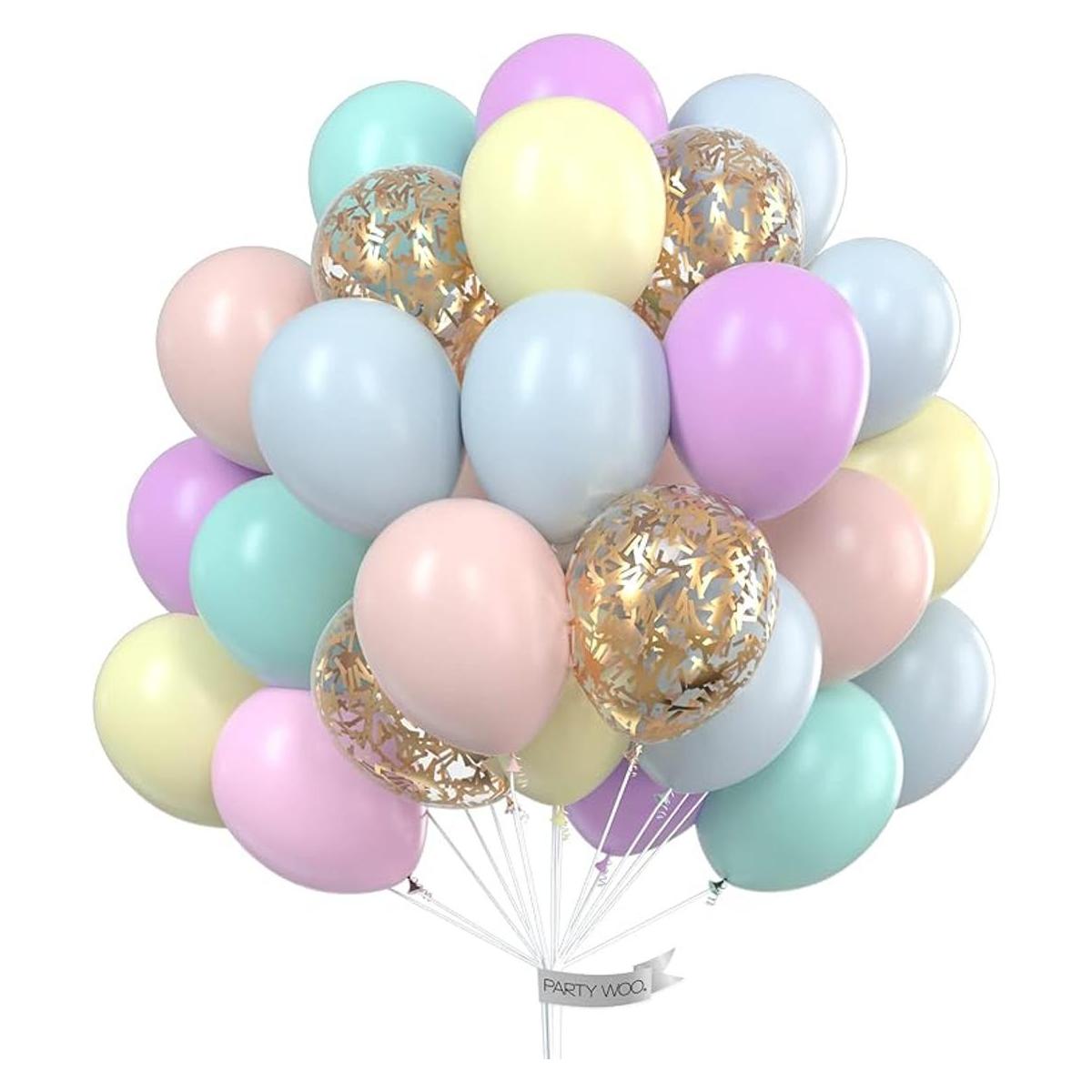 PartyWoo Globos pastel 60 globos de látex pastel de 12