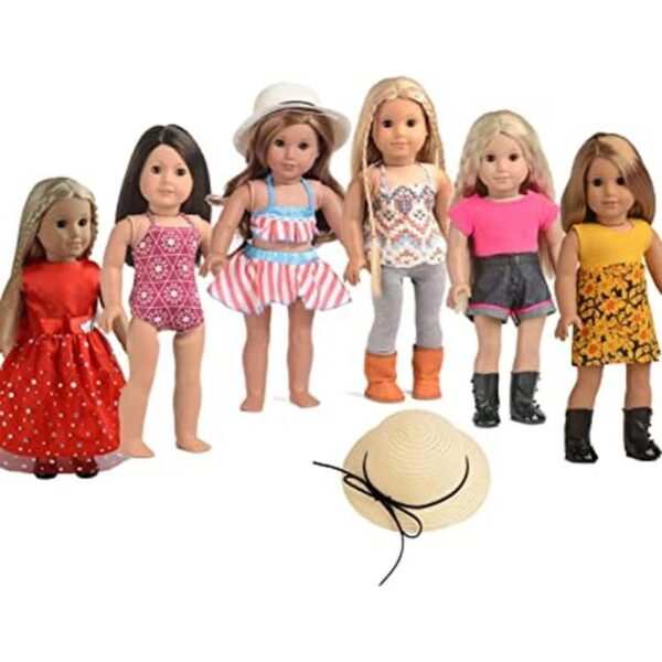 Sweet Dolly 6 juegos de ropa de muñeca con sombrero para_1