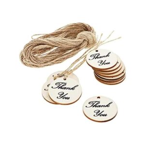 Juvale Paquete de 100 etiquetas de madera con cordel para