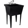 Lavabo negro con grifo cromado extraíble boquilla_1