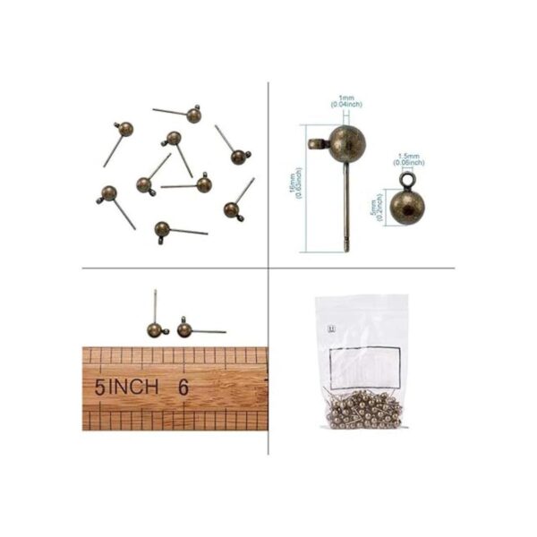 Craftdady 100 aretes de latón de 0.630 x 0.197 in con lazo