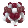 PartyWoo Paquete de 70 globos de color burdeos y blanco_1