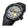 Big Dial Relojes de moda hombres 3D grabado dragón cuarzo