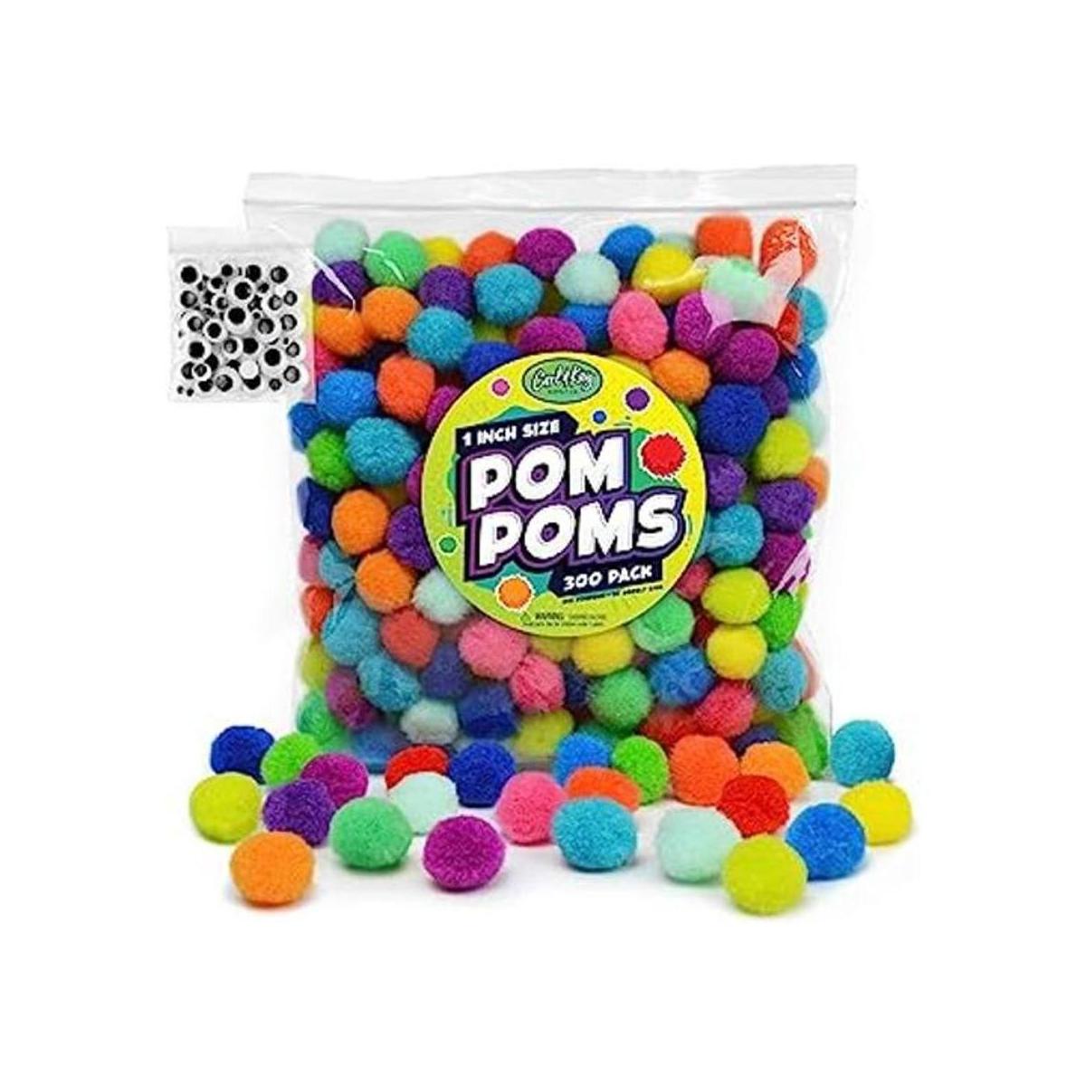 Carl Kay 300 piezas 250 pompones de 1 pulgada y 50