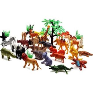 Figuras de animales de safari 53 piezas mini juego de_1