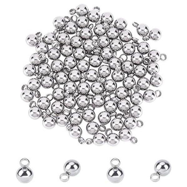 PH PandaHall 100 colgantes redondos de acero inoxidable