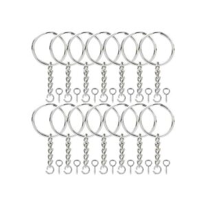Onwon Llavero de metal con cadena de 0.984 in y anillo de_1
