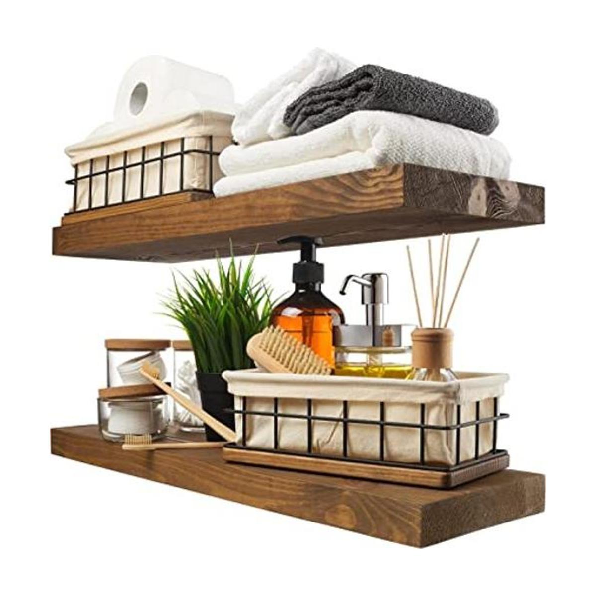 Baobab Workshop Set de 2 estantes flotantes de madera