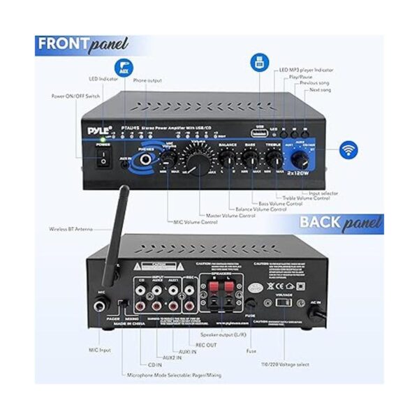 Amplificador de potencia de audio Bluetooth para el hogar_2