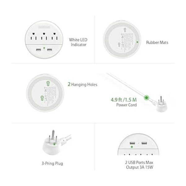 NTONPOWER Paquete de 2 regletas de alimentación de viaje_2