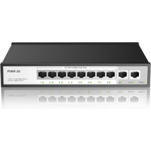 Switch de red Ethernet PoE de 8 puertos con 2 puertos_1