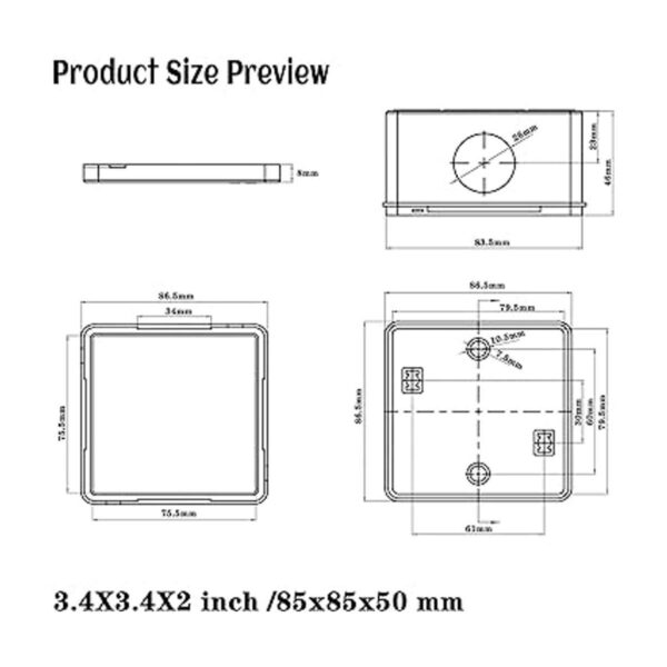 Sunnyglade Caja de derivación de plástico ABS IP65_4