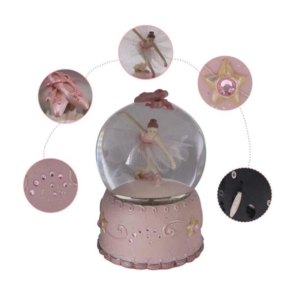 Singeek Ballerina Girl Swan Lake Rotate Globo de nieve_5