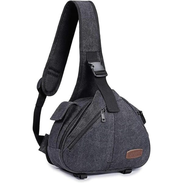 SZONE Bolso bandolera de lona para cámara DSLR con lente