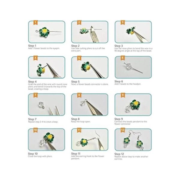 SUNNYCLUE 1 caja DIY hacer 16 pares de arcilla de polímero