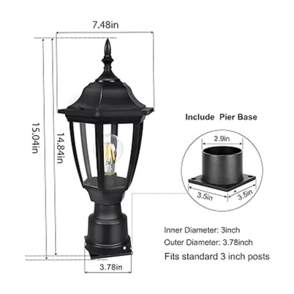 FUDESY Luces de poste para exteriores lámpara exterior_2