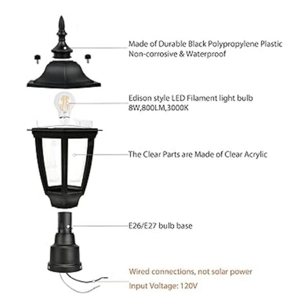 FUDESY Luces de poste para exteriores lámpara exterior_3