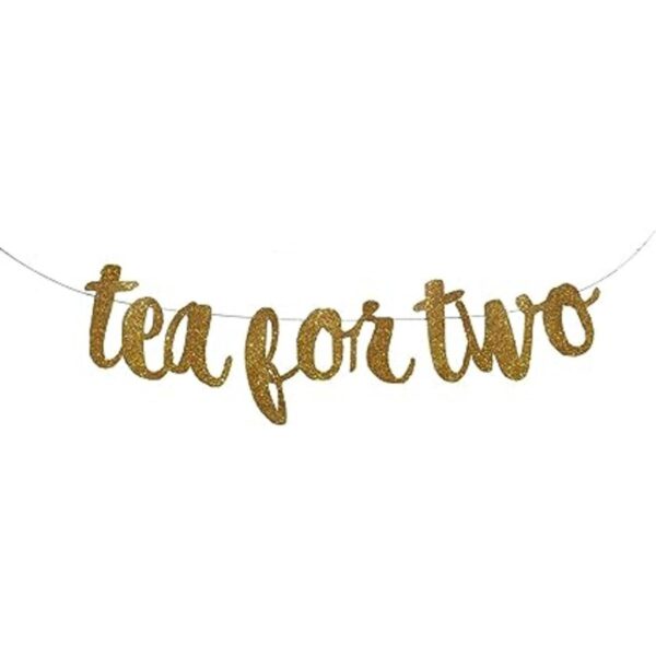 Letrero de guirnalda de té para dos banderines pancarta_1