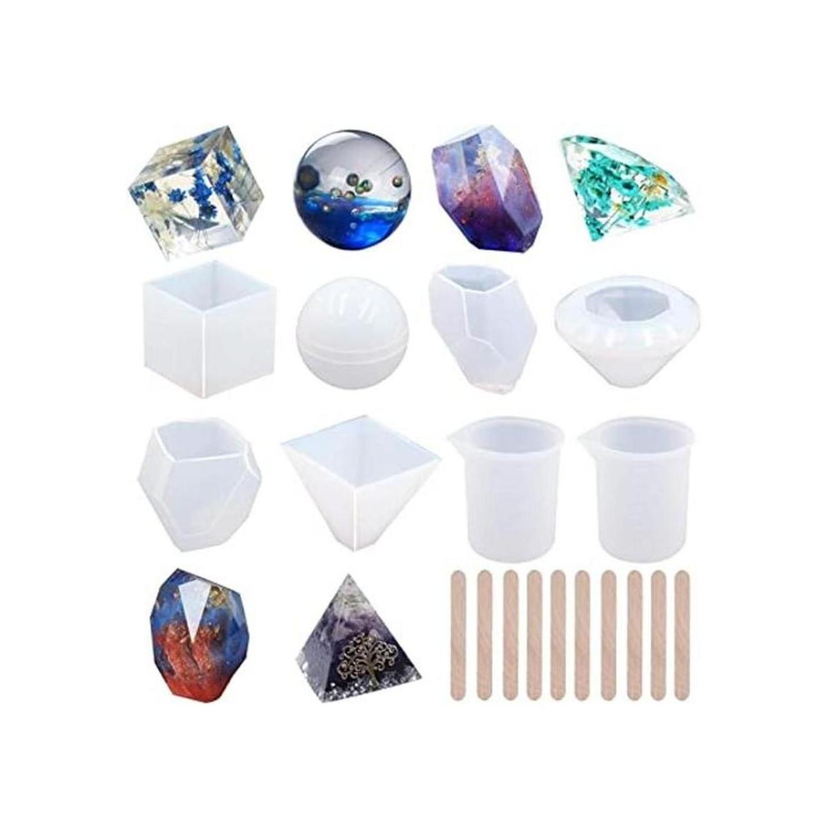 EuTengHao Juego de 18 moldes de resina de silicona