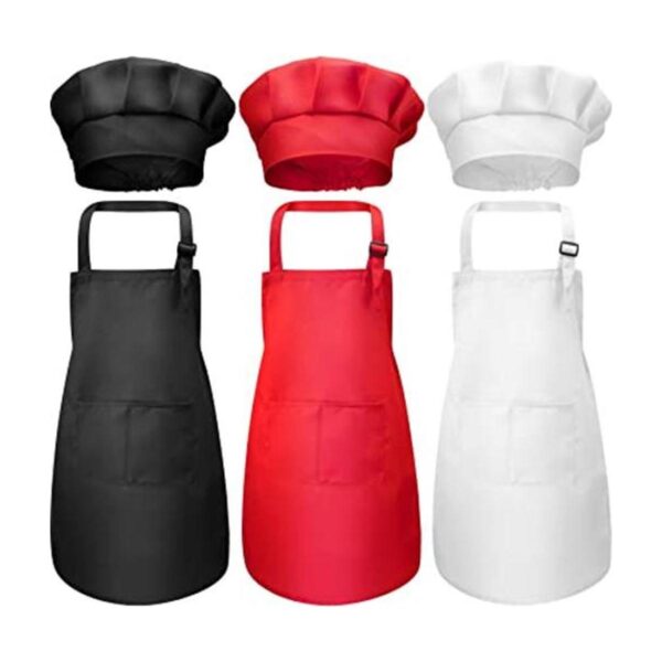 Chengu Juego de 6 delantales de sombrero de chef para_1