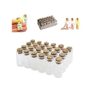 Minibotellas de cristal transparente con tapones de corcho_1