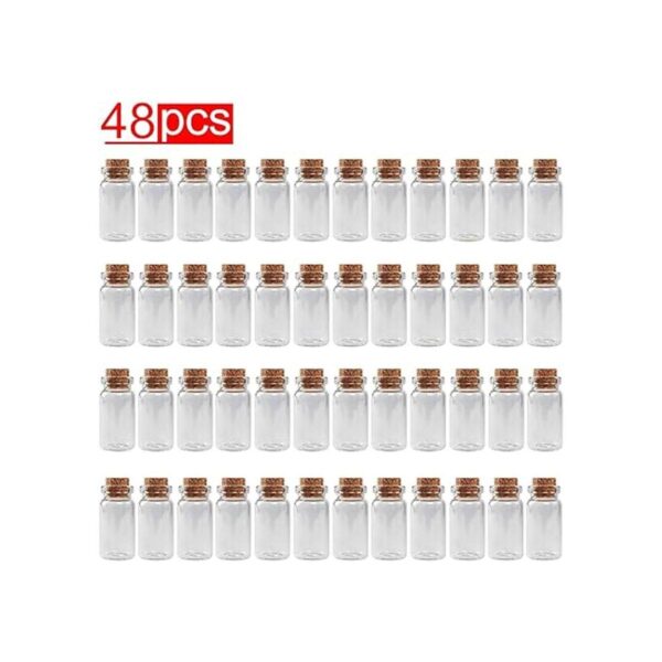 Minibotellas de cristal transparente con tapones de corcho_2