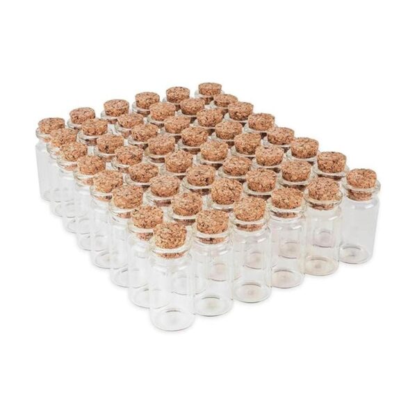 Minibotellas de cristal transparente con tapones de corcho_3