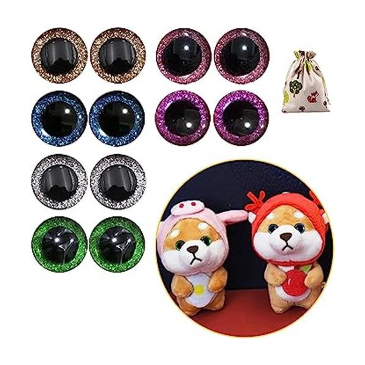 KOOSUFA 12 ojos de seguridad con purpurina de 6 colores de