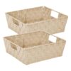 Simplify Bolsa grande con correa tejida cesta decorativa_1