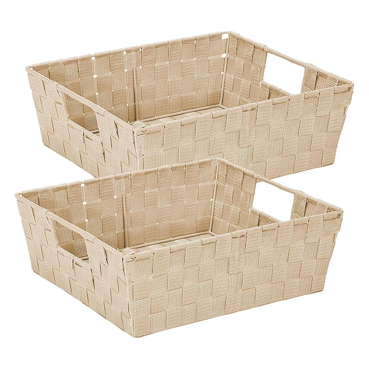 Simplify Bolsa grande con correa tejida cesta decorativa