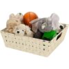 Simplify Bolsa grande con correa tejida cesta decorativa_4