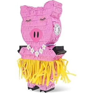 Pinata de cerdo pequeño para fiesta de cumpleaños hawaiana_1