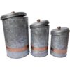 HomeRoots Recipiente con tapa de metal galvanizado con_3