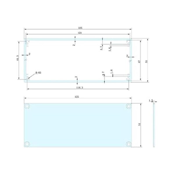 JIUWU Caja de aluminio de 4.921 x 2.008 x 5.906 in caja_4