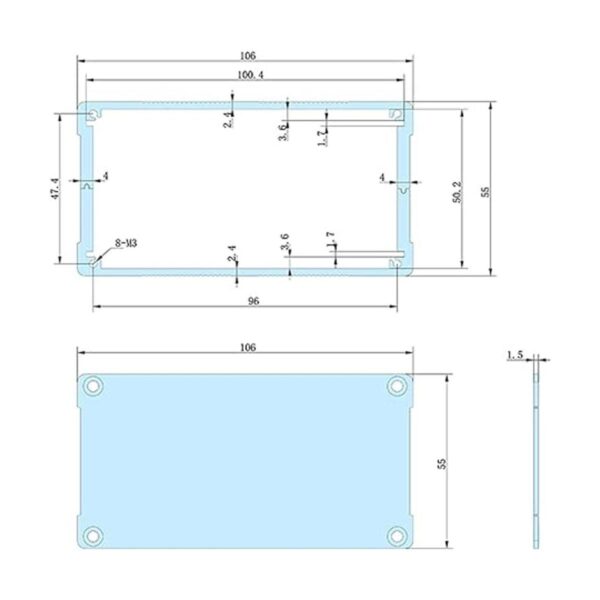 JIUWU Caja electrónica de aluminio para proyectos de