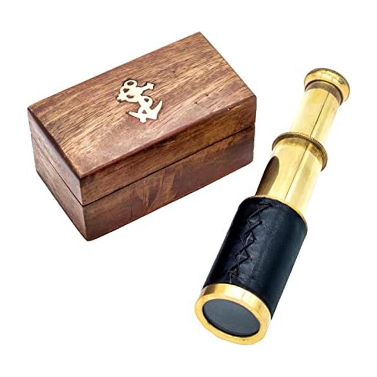 Mythrojan Mini telescopio pirata de cristal espía de latón