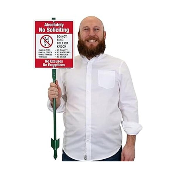 SmartSign 12 x 10 inch Absolutely No Soliciting No_2