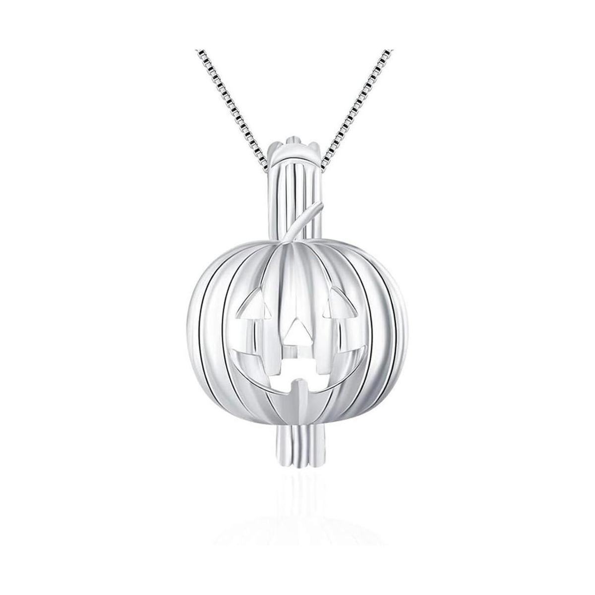 LGSY Colgantes de jaula de perlas de calabaza de plata de