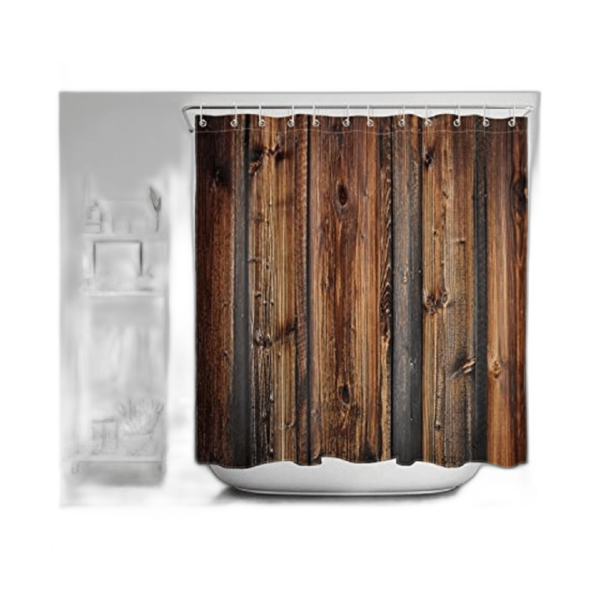 LB Cortinas de ducha de estilo rústico para puerta de