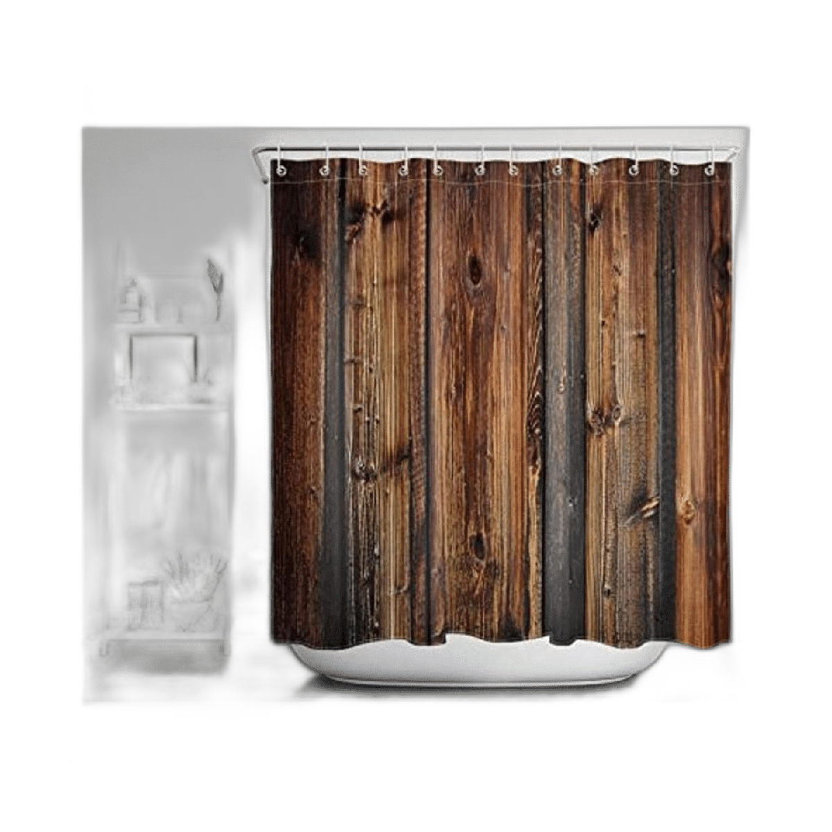 LB Cortinas de ducha de estilo rústico para puerta de