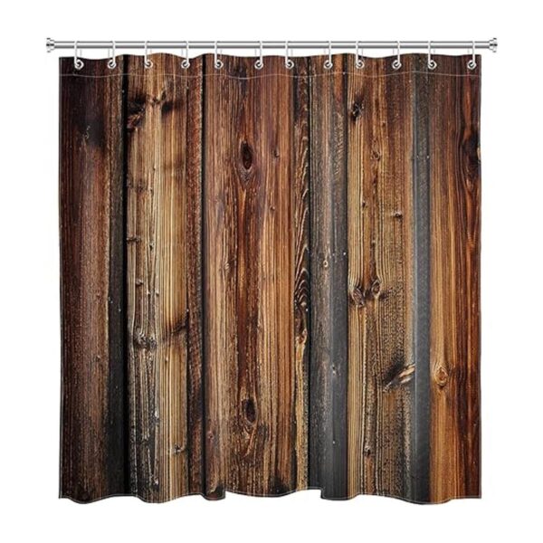 LB Cortinas de ducha de estilo rústico para puerta de