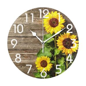 Naanle Elegante reloj de pared redondo de madera vintage_1