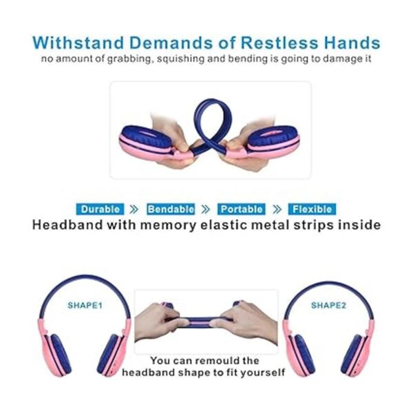 SIMOLIO Auriculares Bluetooth para niños con volumen_3