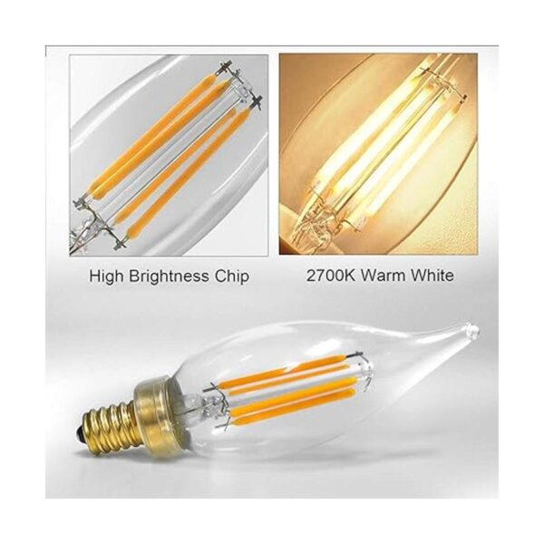 Hizashi Bombillas de filamento LED para candelabro con