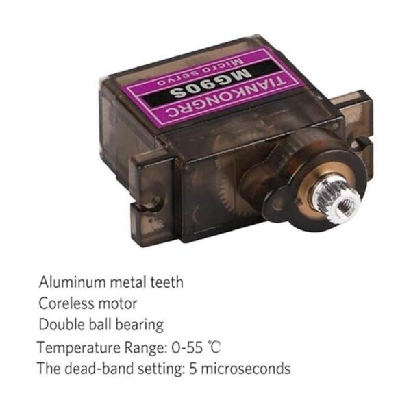 4 unids MG90S 0.32 oz servo motor micro metal engranaje