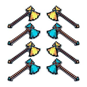 Paquete de 8 hachas inflables gigantes de mina pixel_1