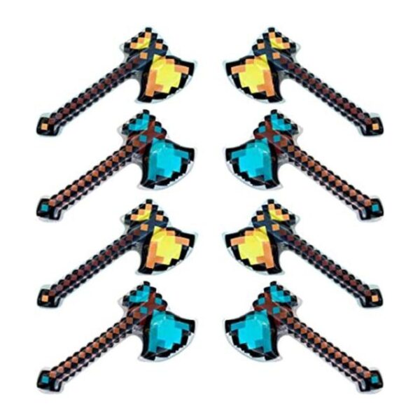 Paquete de 8 hachas inflables gigantes de mina pixel_1